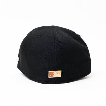 NEW ERA EXCLUSIVE 59FIFTY BLACK TEXAS RANGERS W/ 2011 WORLD SERIES SIDE PATCH