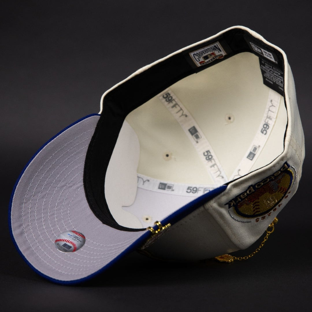 NEW ERA EXCLUSIVE 59FIFTY CHROME/ BLUE SAN DIEGO PADRES W/ PETCO PARK SIDE PATCH