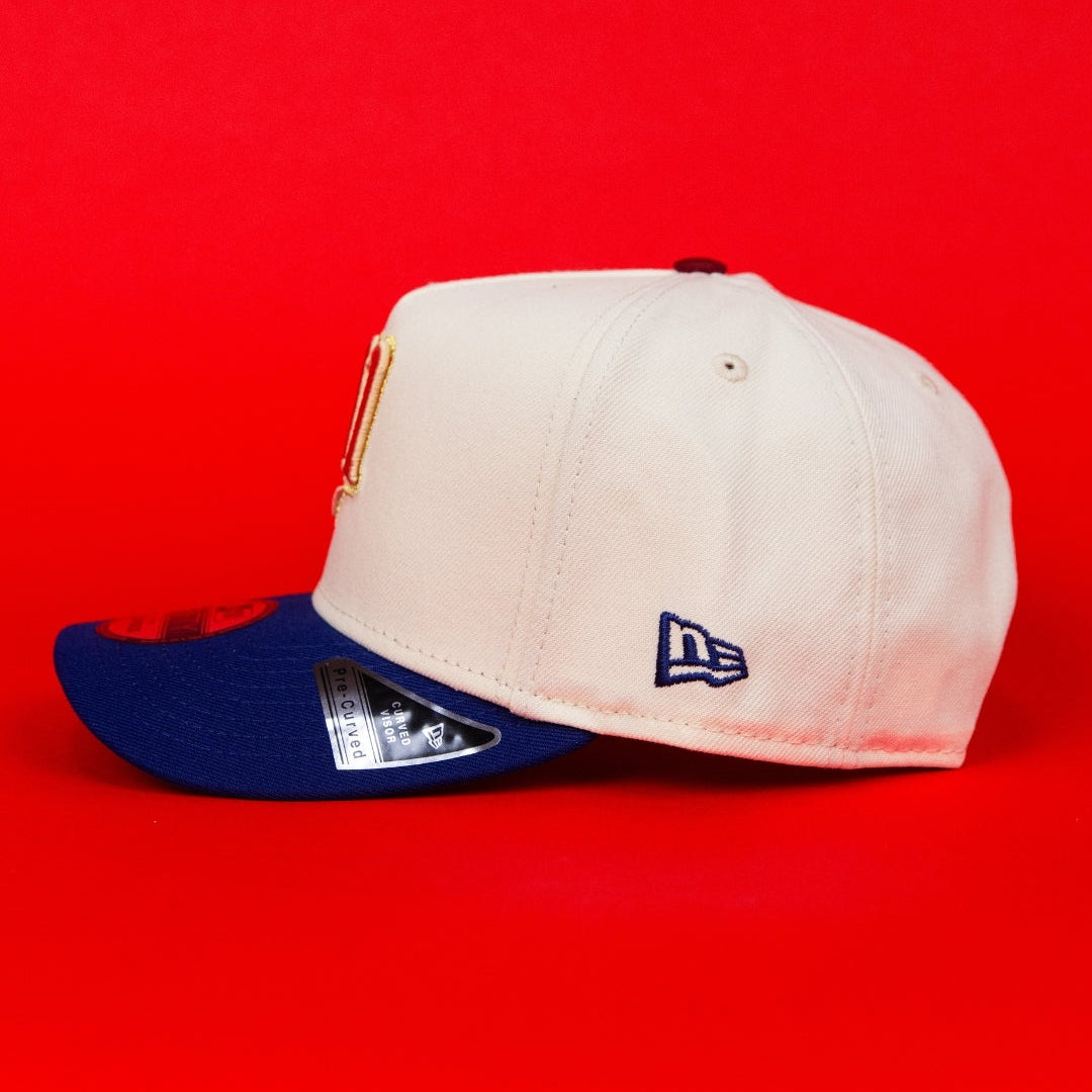 NEW ERA 9FIFTY A-FRAME CHROME/ BLUE MINNESOTA TWINS SNAPBACK W/ 25TH ANNIVERSARY SIDE PATCH