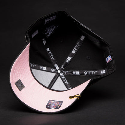 NEW ERA 9FIFTY A-FRAME BLACK LOS ANGELES LAKERS SNAPBACK W/ 17X CHAMPS SIDE PATCH
