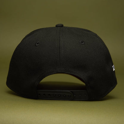 NEW ERA 9FIFTY A-FRAME BLACK LOS ANGELES DODGERS SNAPBACK W/ 50TH ANNIVERSARY SIDE PATCH