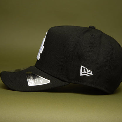 NEW ERA 9FIFTY A-FRAME BLACK LOS ANGELES DODGERS SNAPBACK W/ 50TH ANNIVERSARY SIDE PATCH