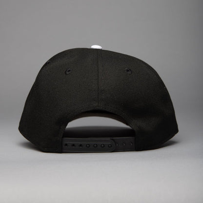 NEW ERA 9FIFTY A-FRAME BLACK LOS ANGELES DODGERS SNAPBACK W/ HEART + 100TH ANNIVERSARY SIDE PATCH