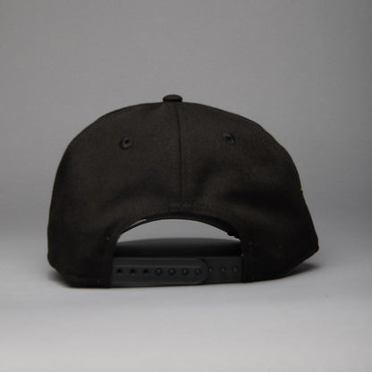 NEW ERA 9FIFTY A-FRAME BLACK BALTIMORE ORIOLES SNAPBACK W/ 50TH ANNIVERSARY SIDE PATCH