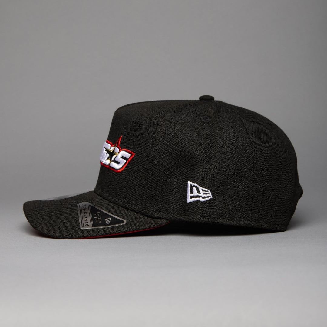 NEW ERA 9FIFTY A-FRAME BLACK HOUSTON ASTROS SCRIPT SNAPBACK W/ ASTRODOME SIDE PATCH