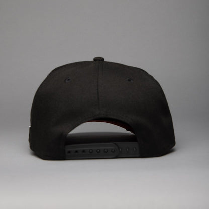 NEW ERA 9FIFTY A-FRAME BLACK HOUSTON ASTROS SCRIPT SNAPBACK W/ ASTRODOME SIDE PATCH
