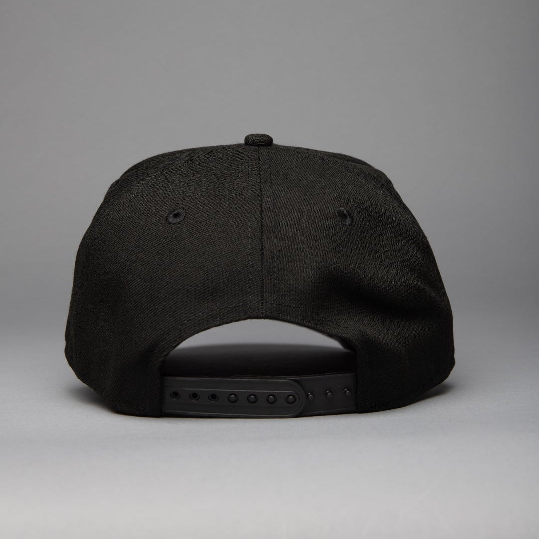 NEW ERA 9FIFTY A-FRAME BLACK UPSIDE DOWN LOS ANGELES DODGERS SNAPBACK W/ 60TH ANNIVERSARY SIDE PATCH