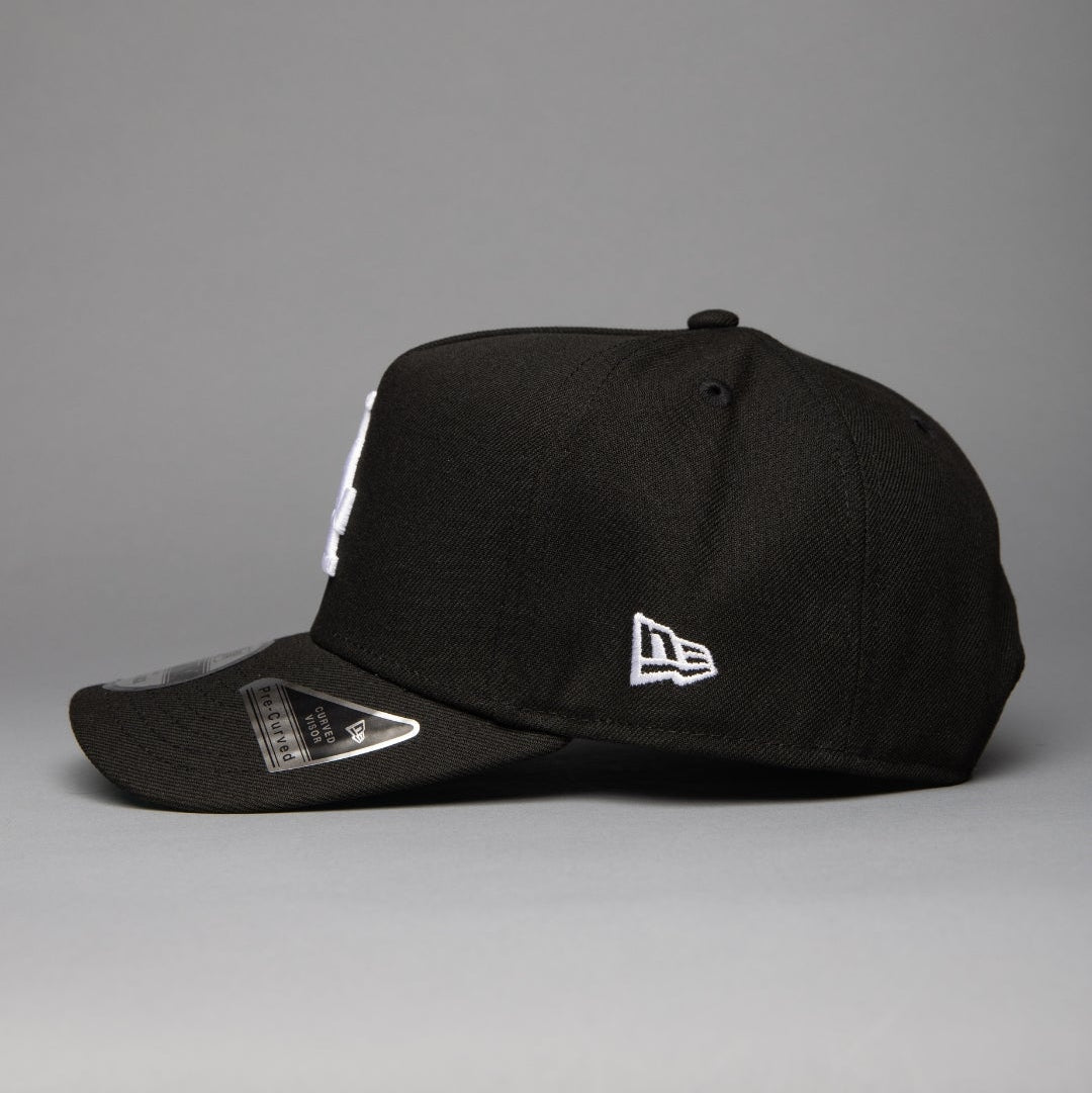 NEW ERA 9FIFTY A-FRAME BLACK LOS ANGELES DODGERS SNAPBACK W/ 50TH ANNIVERSARY SIDE PATCH