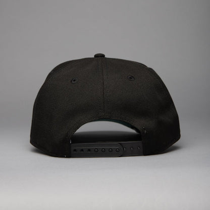 NEW ERA 9FIFTY A-FRAME BLACK LOS ANGELES DODGERS SNAPBACK W/ 50TH ANNIVERSARY SIDE PATCH