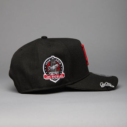 NEW ERA 9FIFTY A-FRAME BLACK LOS ANGELES DODGERS SNAPBACK W/ 60TH ANNIVERSARY SIDE PATCH