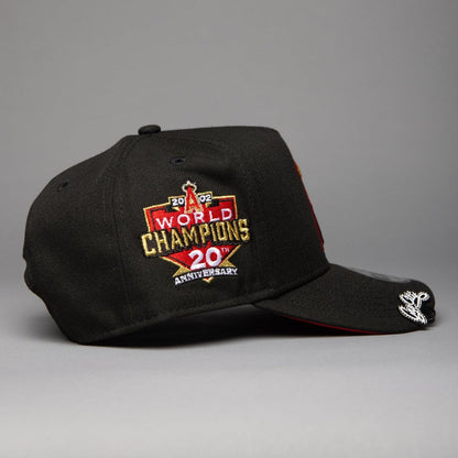 NEW ERA 9FIFTY A-FRAME BLACK ANAHEIM ANGELS SNAPBACK W/ WORLD CHAMPIONS SIDE PATCH