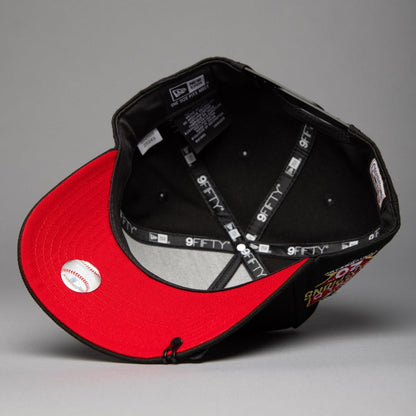 NEW ERA 9FIFTY A-FRAME BLACK ANAHEIM ANGELS SNAPBACK W/ WORLD CHAMPIONS SIDE PATCH