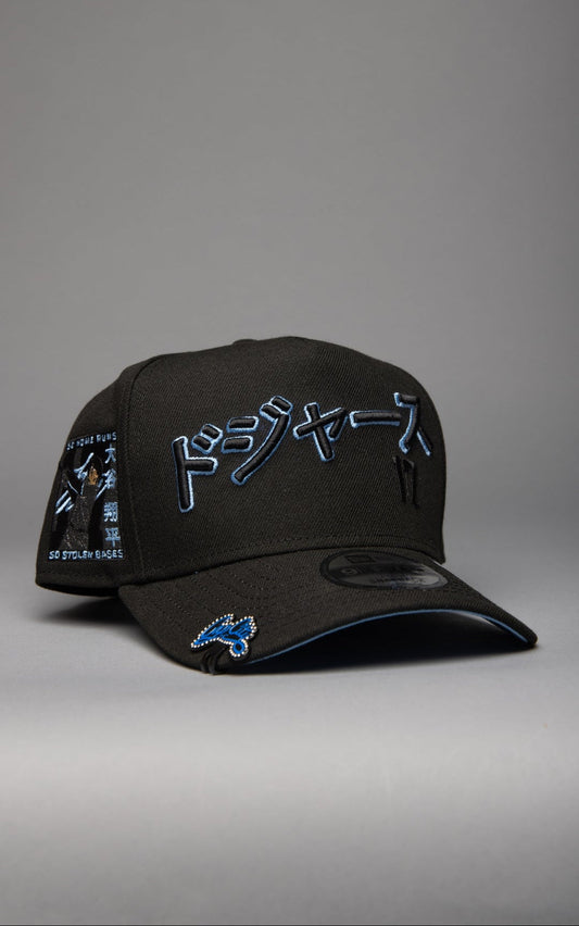NEW ERA 9FIFTY A-FRAME BLACKED OUT LOS ANGELES DODGERS JAPANESE SCRIPT W/ SHOHEI OHTANI 50-50 CLUB SIDE PATCH