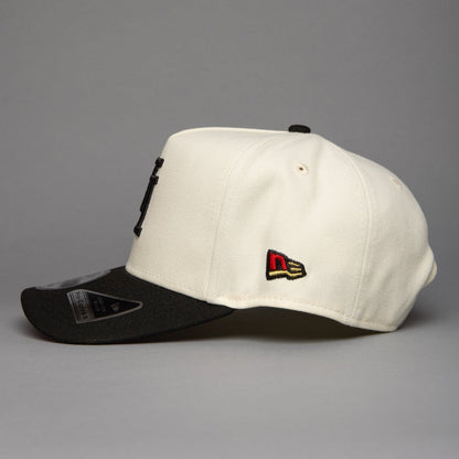 NEW ERA 9FIFTY A-FRAME CHROME/BLACK UPSIDE DOWN LOS ANGELES DODGERS SNAPBACK W/ 100TH ANNIVERSARY SIDE PATCH