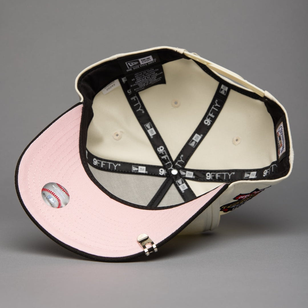 NEW ERA 9FIFTY A-FRAME CHROME/BLACK UPSIDE DOWN LOS ANGELES DODGERS SNAPBACK W/ 100TH ANNIVERSARY SIDE PATCH