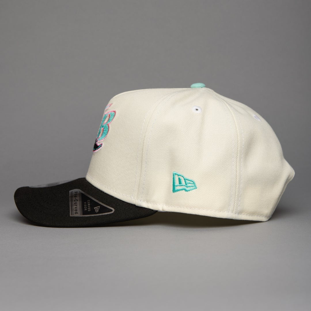 NEW ERA 9FIFTY A-FRAME CHROME/BLACK TAMPA BAY RAYS SNAPBACK W/ 10TH ANNIVERSARY SIDE PATCH