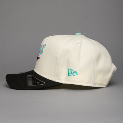 NEW ERA 9FIFTY A-FRAME CHROME/BLACK TAMPA BAY RAYS SNAPBACK W/ 10TH ANNIVERSARY SIDE PATCH