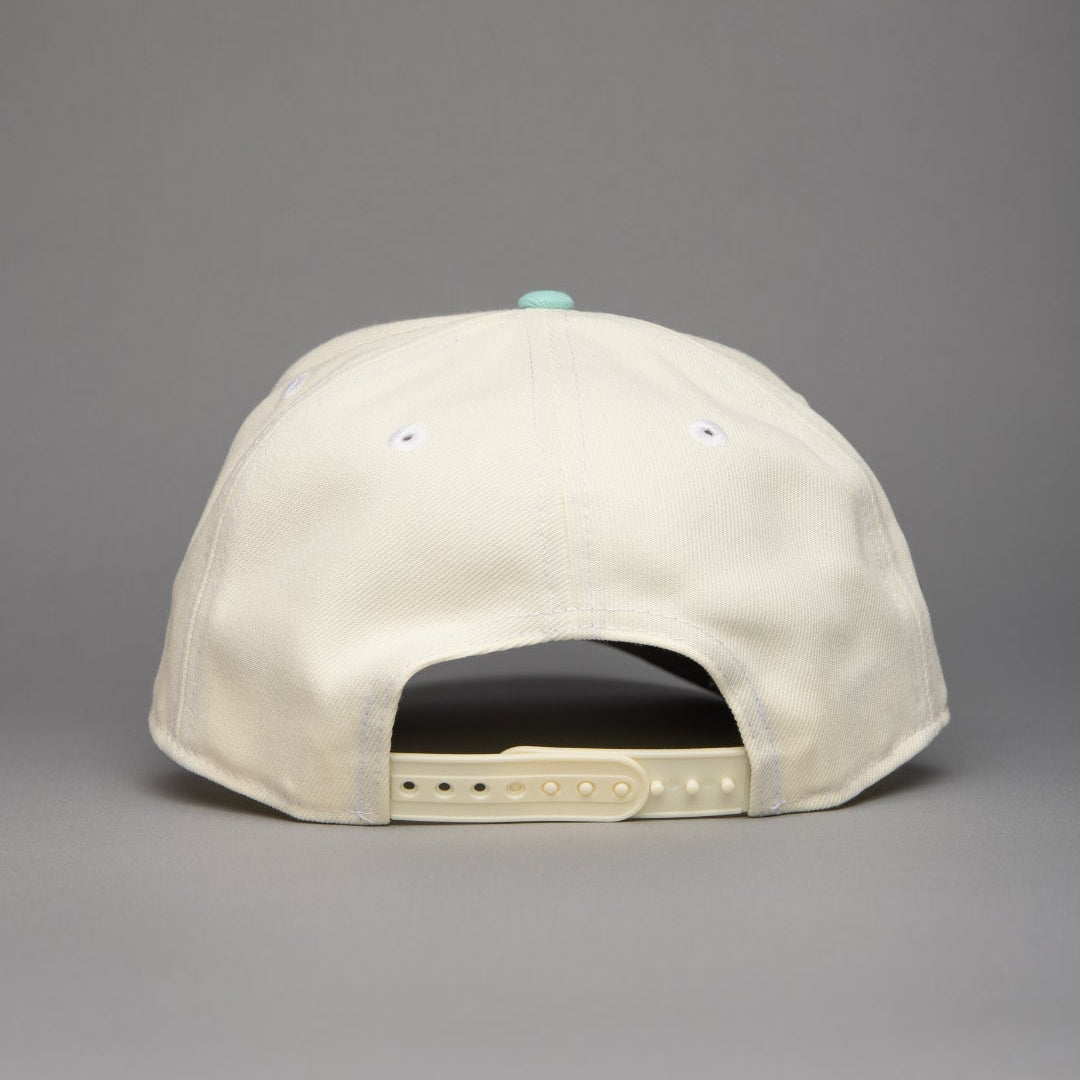 NEW ERA 9FIFTY A-FRAME CHROME/BLACK TAMPA BAY RAYS SNAPBACK W/ 10TH ANNIVERSARY SIDE PATCH