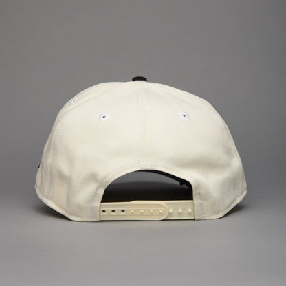 NEW ERA 9FIFTY A-FRAME CHROME/BLACK LOS ANGELES RAMS SCRIPT SNAPBACK W/ PRO BOWL SIDE PATCH