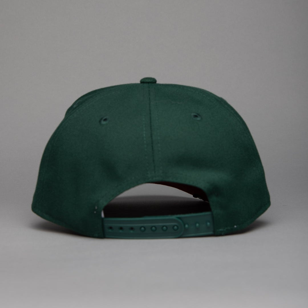 NEW ERA 9FIFTY A-FRAME FOREST GREEN LOS ANGELES DODGERS W/ 50TH ANNIVERSARY SIDE PATCH