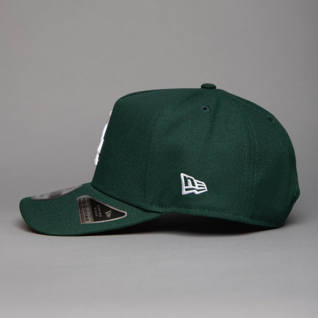 NEW ERA 9FIFTY A-FRAME FOREST GREEN LOS ANGELES DODGERS W/ 50TH ANNIVERSARY SIDE PATCH