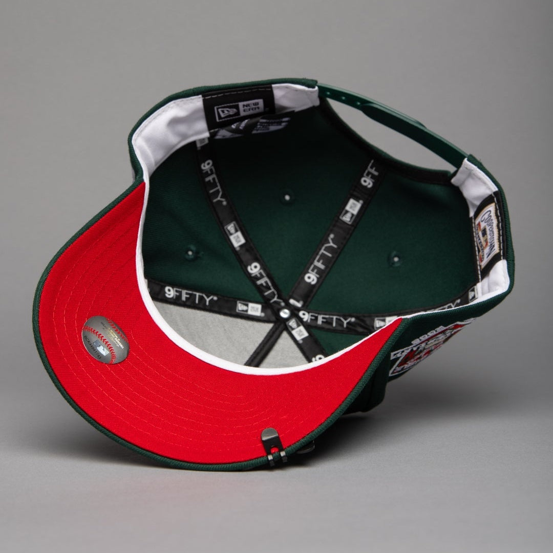 NEW ERA 9FIFTY A-FRAME FOREST GREEN LOS ANGELES DODGERS W/ 50TH ANNIVERSARY SIDE PATCH