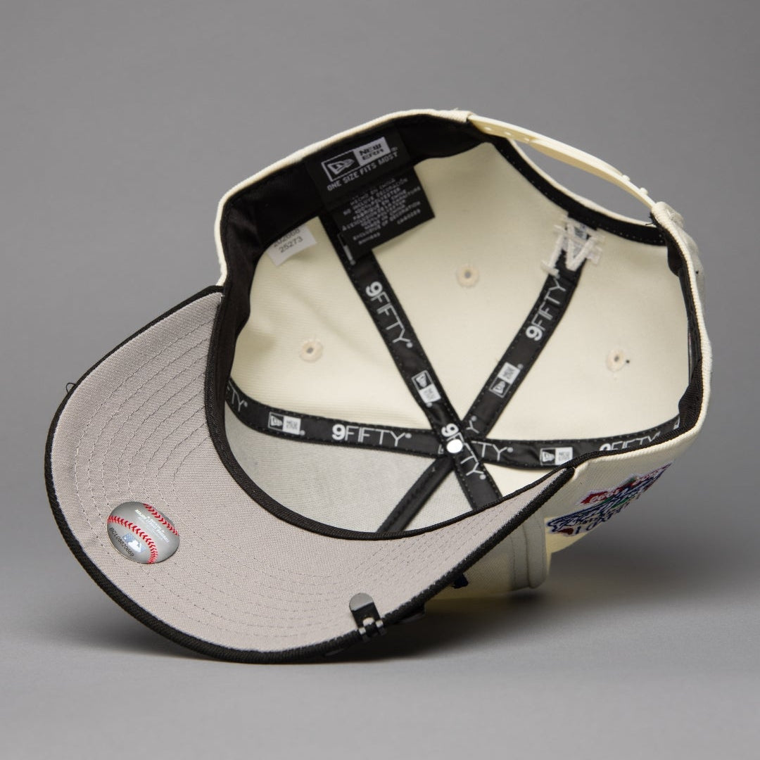 NEW ERA 9FIFTY A-FRAME CHROME/BLACK LOS ANGELES DODGERS JAPANESE SCRIPT W/ 100TH ANNIVERSARY SIDE PATCH