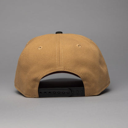 NEW ERA 9FIFTY A-FRAME KHAKI/BLACK TORONTO BLUE JAYS SNAPBACK W/ 1991 ALL STAR GAME SIDE PATCH