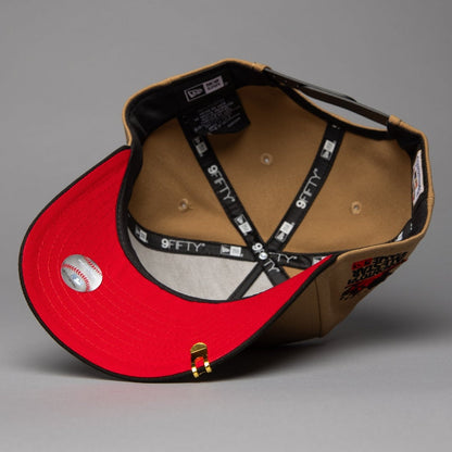 NEW ERA 9FIFTY A-FRAME KHAKI/BLACK TORONTO BLUE JAYS SNAPBACK W/ 1991 ALL STAR GAME SIDE PATCH