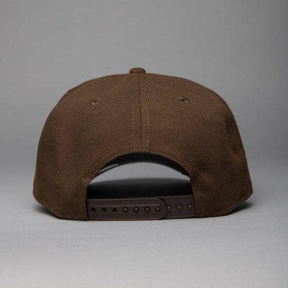 NEW ERA 9FIFTY A-FRAME BROWN/BLACK BALTIMORE ORIOLES SNAPBACK W/ 50TH ANNIVERSARY SIDE PATCH