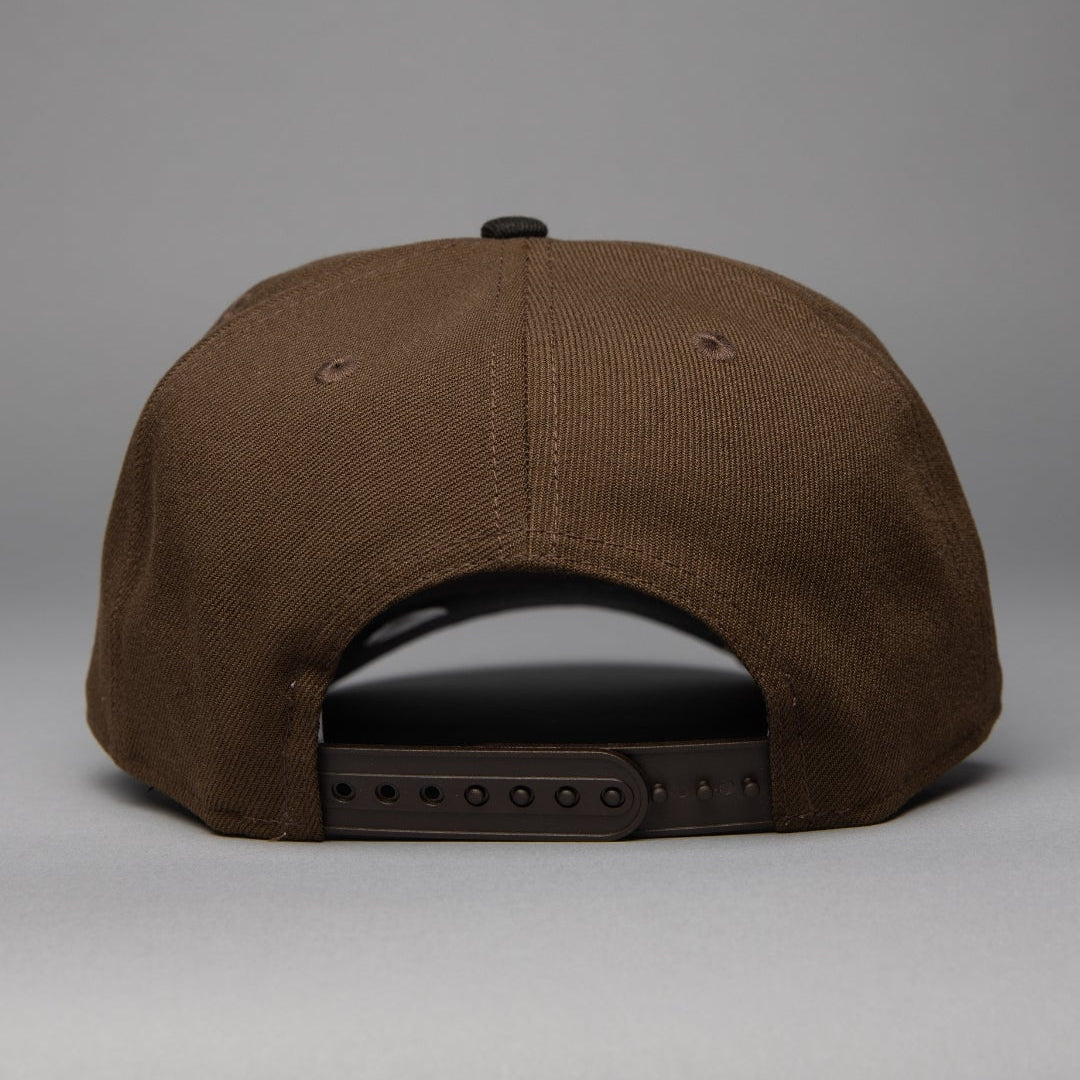 NEW ERA 9FIFTY A-FRAME BROWN/BLACK TORONTO BLUE JAYS SNAPBACK W/ 1990 ALL STAR GAME SIDE PATCH