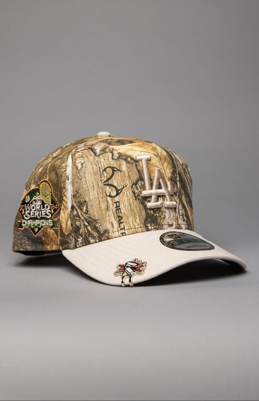 NEW ERA 9FIFTY A-FRAME REALTREE LOS ANGELES DODGERS W/ WORLD SERIES CHAMPIONS SIDE PATCH