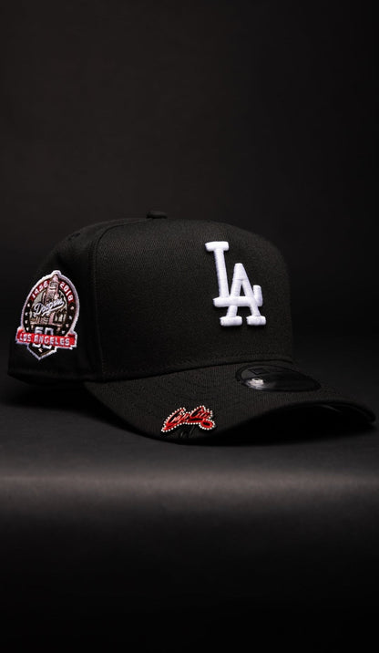 NEW ERA 9FIFTY A-FRAME BLACK LOS ANGELES DODGERS SNAPBACK W/ 60TH ANNIVERSARY SIDE PATCH