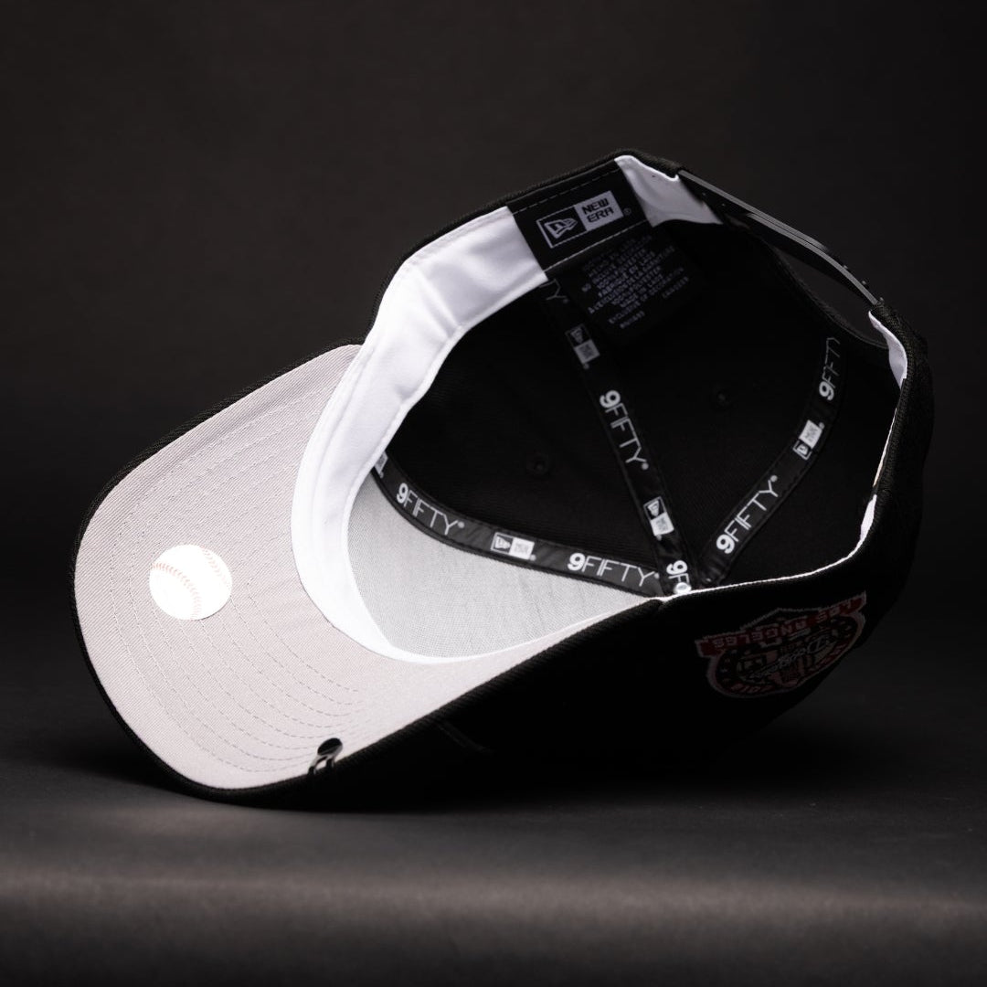 NEW ERA 9FIFTY A-FRAME BLACK LOS ANGELES DODGERS SNAPBACK W/ 60TH ANNIVERSARY SIDE PATCH
