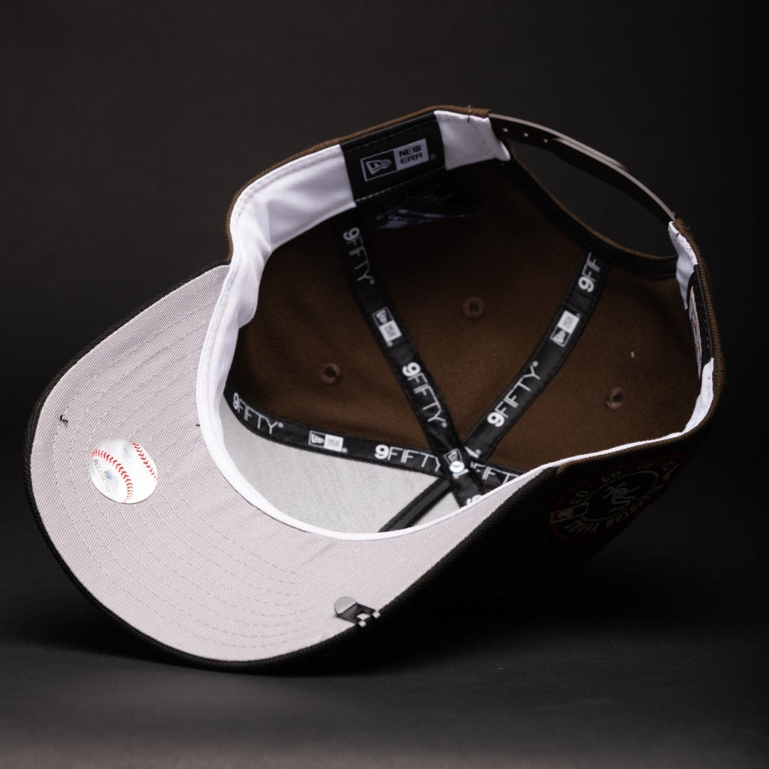 NEW ERA 9FIFTY A-FRAME BROWN/BLACK CHICAGO WHITE SOX SNAPBACK W/ ALL STAR YEARS SIDE PATCH