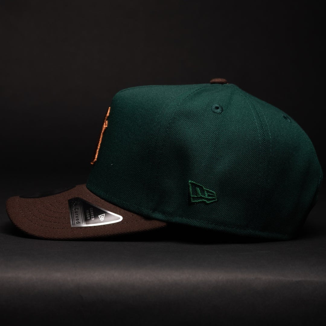 NEW ERA 9FIFTY A-FRAME FOREST GREEN/BROWN NEW YORK YANKEES W/ YANKEE STADIUM SIDE PATCH
