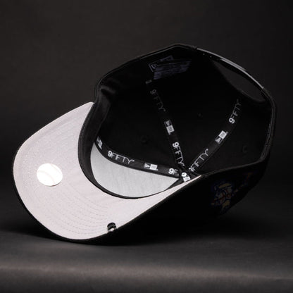 NEW ERA 9FIFTY A-FRAME BLACK ATLANTA BRAVES SNAPBACK W/ MASCOT SIDE PATCH