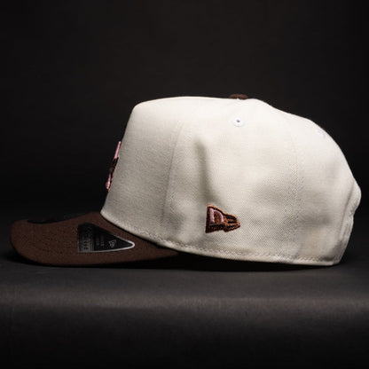 NEW ERA 9FIFTY A-FRAME CHROME/BROWN LOS ANGELES DODGERS W/ 75TH WORLD SERIES SIDE PATCH
