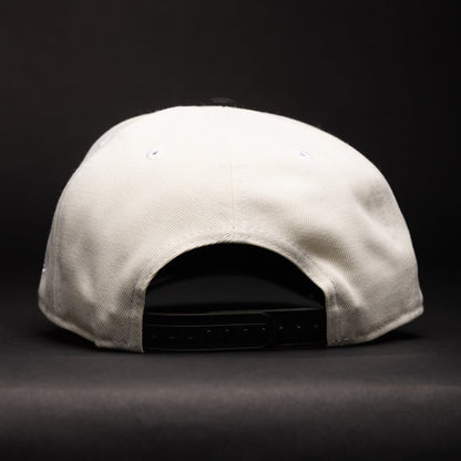 NEW ERA 9FIFTY A-FRAME CHROME/BLACK SEATTLE MARINERS SNAPBACK W/ 2001 ALL STAR GAME SIDE PATCH