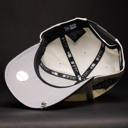 NEW ERA 9FIFTY A-FRAME CHROME/BLACK SEATTLE MARINERS SNAPBACK W/ 2001 ALL STAR GAME SIDE PATCH