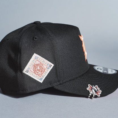 NEW ERA 9FIFTY A-FRAME BLACK DETROIT TIGERS SNAPBACK W/ SIDE PATCH