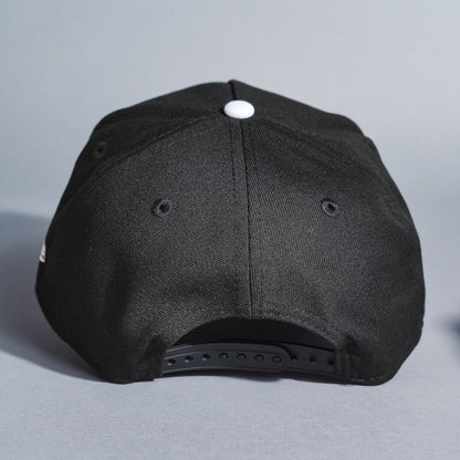 NEW ERA 9FIFTY A-FRAME BLACK BALTIMORE ORIOLES SNAPBACK W/ 50TH ANNIVERSARY SIDE PATCH
