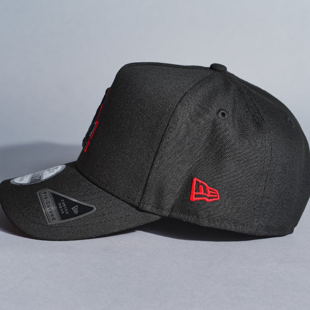 NEW ERA 9FIFTY A-FRAME BLACK LOS ANGELES DODGERS SNAPBACK W/ OUTLINE + WORLD SERIES CHAMPIONS SIDE PATCH