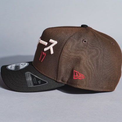 NEW ERA 9FIFTY A-FRAME BROWN/BLACK LOS ANGELES DODGERS JAPANESE SCRIPT W/ "SHOHEI OHTANI" SIDE PATCH