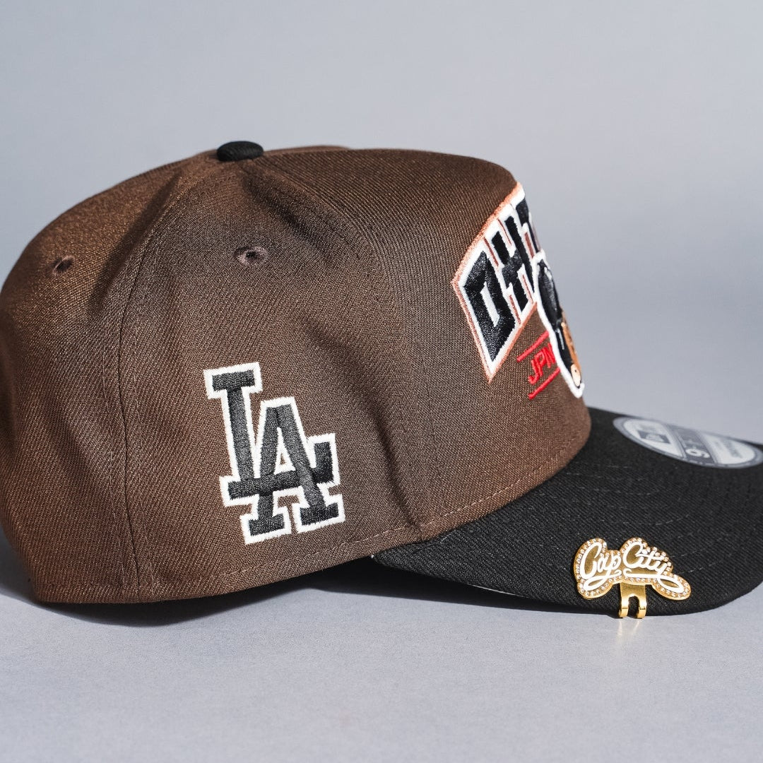 NEW ERA 9FIFTY A-FRAME BROWN/BLACK LOS ANGELES DODGERS "SHOHEI OHTANI" SCRIPT W/ LA LOGO SIDE PATCH