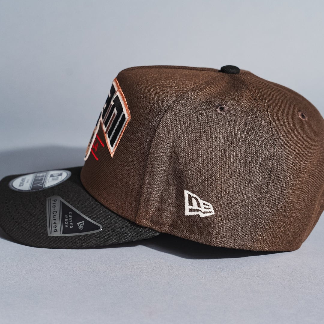 NEW ERA 9FIFTY A-FRAME BROWN/BLACK LOS ANGELES DODGERS "SHOHEI OHTANI" SCRIPT W/ LA LOGO SIDE PATCH