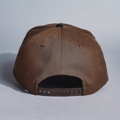 NEW ERA 9FIFTY A-FRAME BROWN/BLACK ANAHEIM ANGELS SNAPBACK W/ 1989 ALL STAR GAME SIDE PATCH
