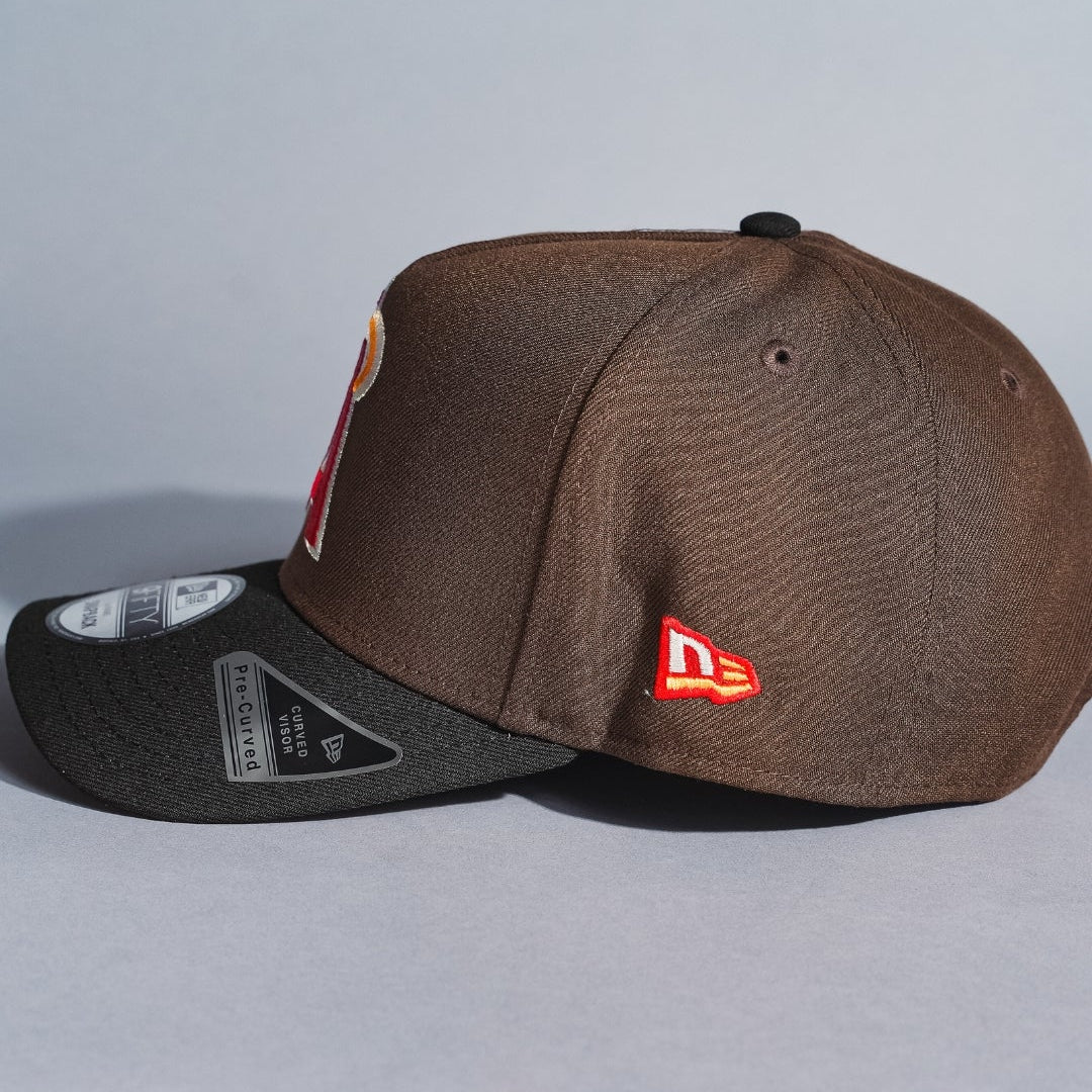 NEW ERA 9FIFTY A-FRAME BROWN/BLACK ANAHEIM ANGELS SNAPBACK W/ 1989 ALL STAR GAME SIDE PATCH