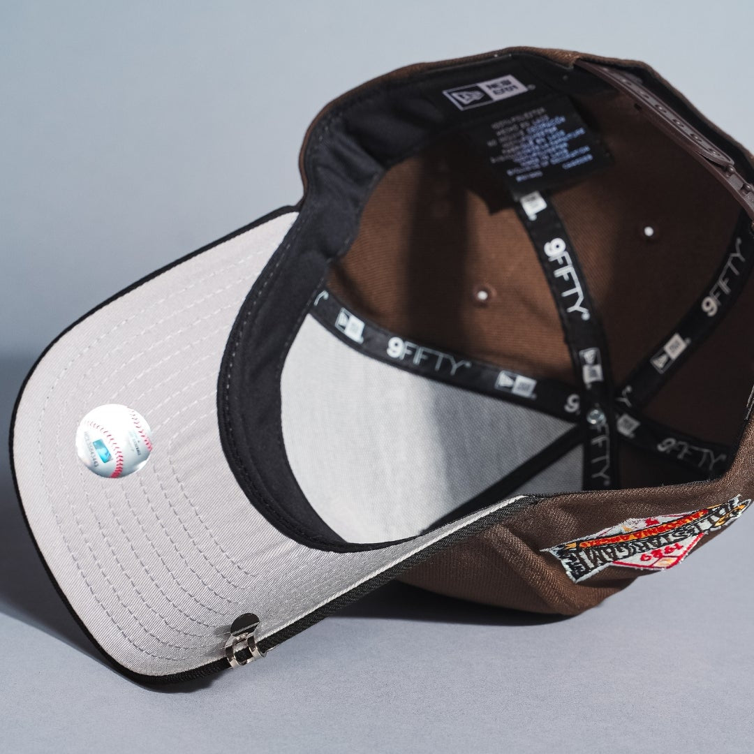 NEW ERA 9FIFTY A-FRAME BROWN/BLACK ANAHEIM ANGELS SNAPBACK W/ 1989 ALL STAR GAME SIDE PATCH