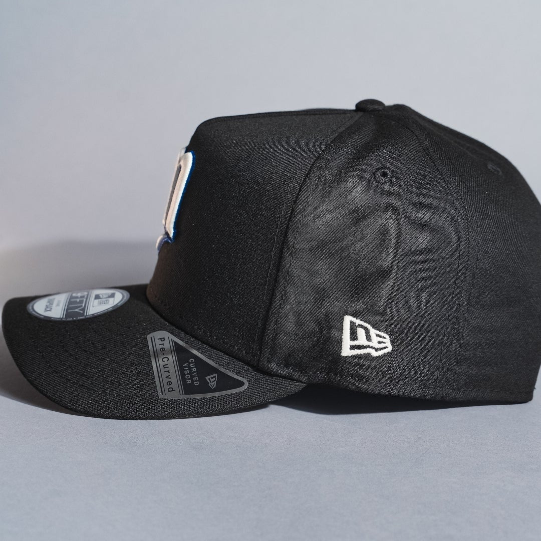 NEW ERA 9FIFTY A-FRAME BLACK MINNESOTA TWINS SNAPBACK W/ 50TH ANNIVERSARY SIDE PATCH